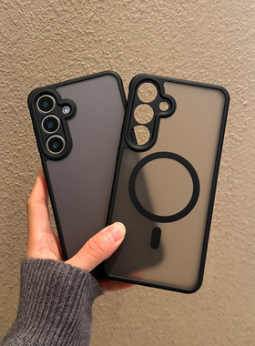 适用三星Galaxy手机壳S25防摔s24新款plus保护套5G外壳U磨砂A36防指纹a56黑色a35磁吸ultra全包a55镜头a17+十