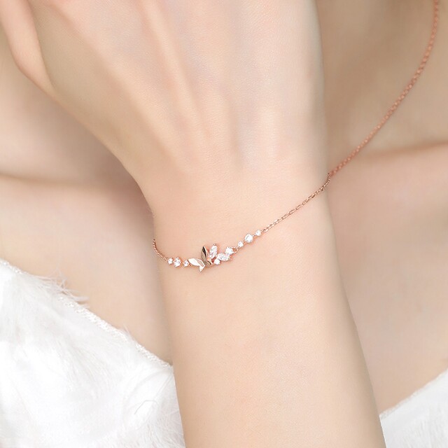 七夕送女友礼物纯银手链女年轻款项链手链轻奢小众纯银手链女士