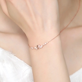 cottiny玫瑰金蝴蝶手链女款 轻奢小众设计高级感纯银手链新年礼物