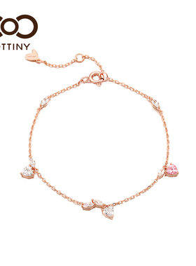 新年送礼Cottiny银手链镶嵌水滴镀金送闺蜜学生送女友手链女款