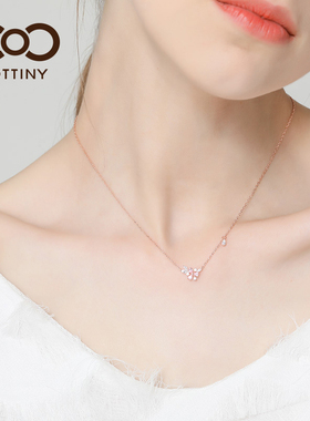新年礼物cottiny韩版纯银小众轻奢樱花甜高级感设计女友锁骨项链