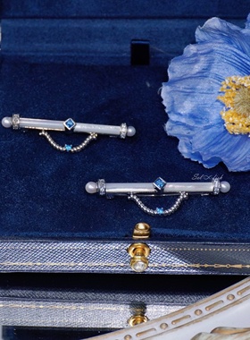 Selfish|西洋古董vintage|天然白贝母淡水珍珠一字复古万能胸针