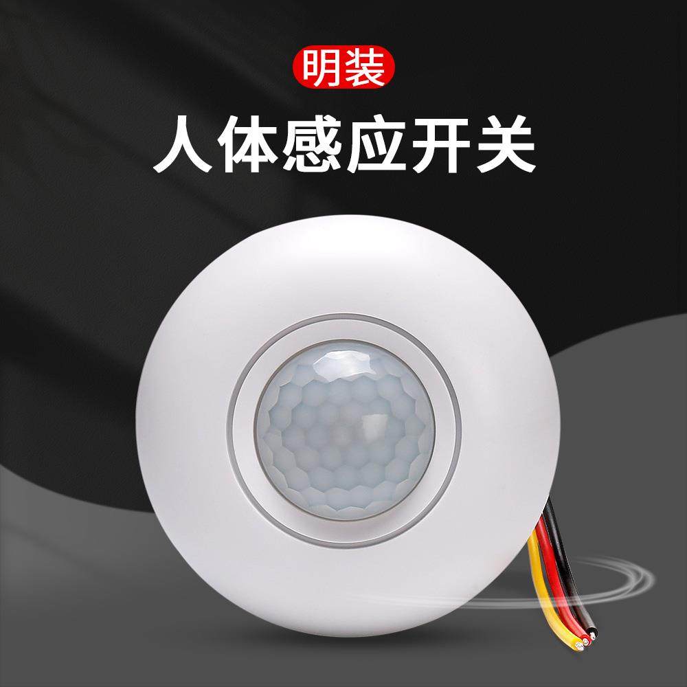 拓安达吸顶式人体红外线感应开关220V楼道明装LED灯智能延时开关