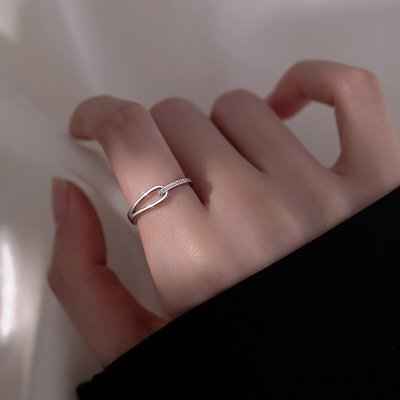 S925纯银鲁伯特之泪戒指女小众设计高级感自律食指戒开口素圈指环