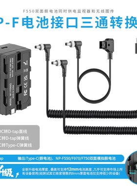D-TAP转NPF-F550 F980D F990/F750/F970双面假电池DC款可挂监视器 无线图传 补光灯摄影灯摄像机供电直播电池