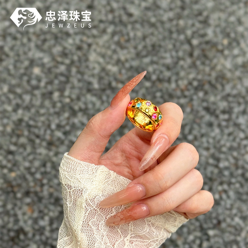 黄金多巴胺戒指女新款 999足金糖果戒子时尚指环生日礼物送女友,黄金,手饰,淘宝优惠券,粉丝福利购,淘宝优惠卷