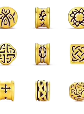 忠泽刺青足金转运珠守护情侣