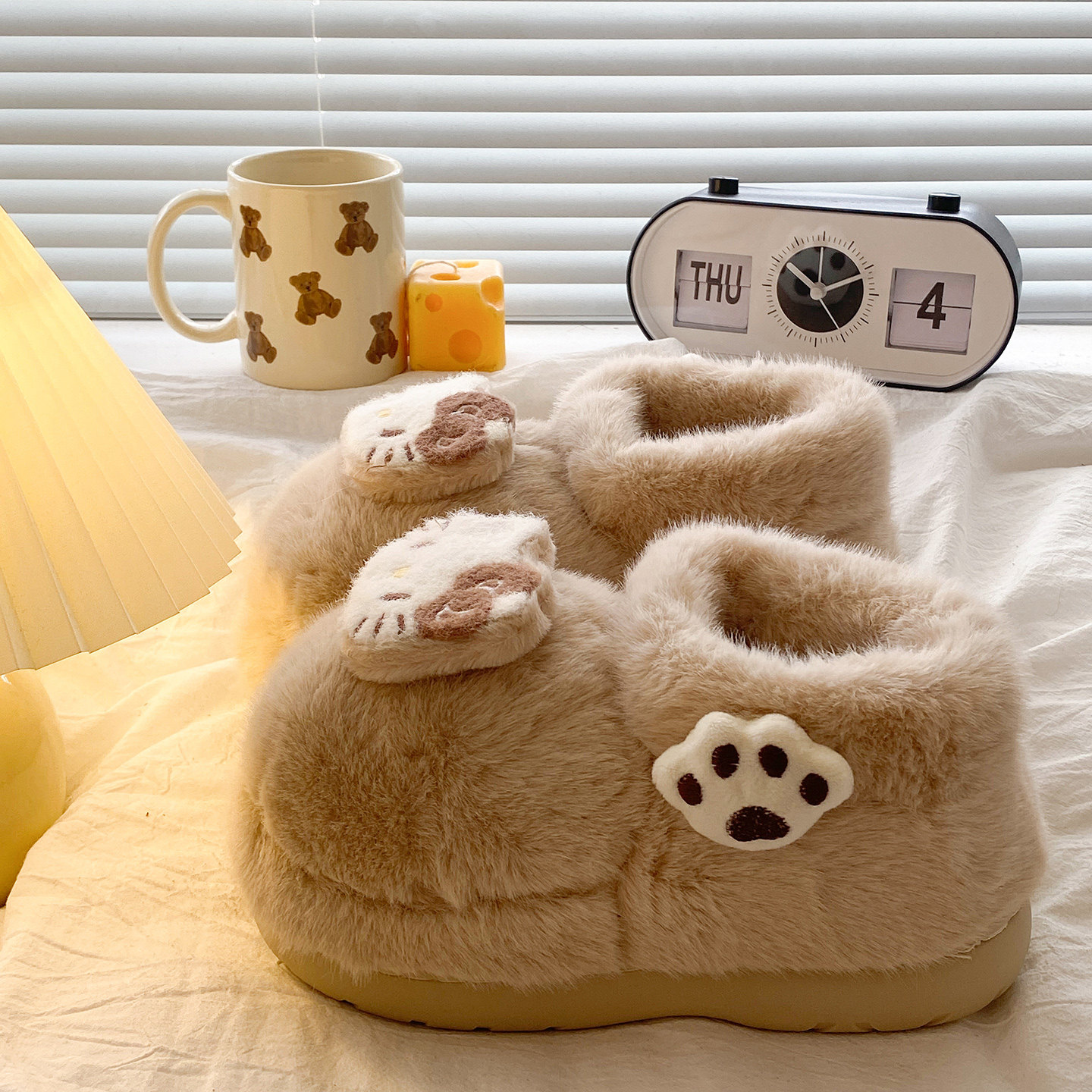 棉拖鞋女冬季可爱kt猫外穿家居防滑保暖学生宿舍加绒毛毛包跟棉鞋,女鞋,毛毛鞋,淘宝优惠券,粉丝福利购,淘宝优惠卷