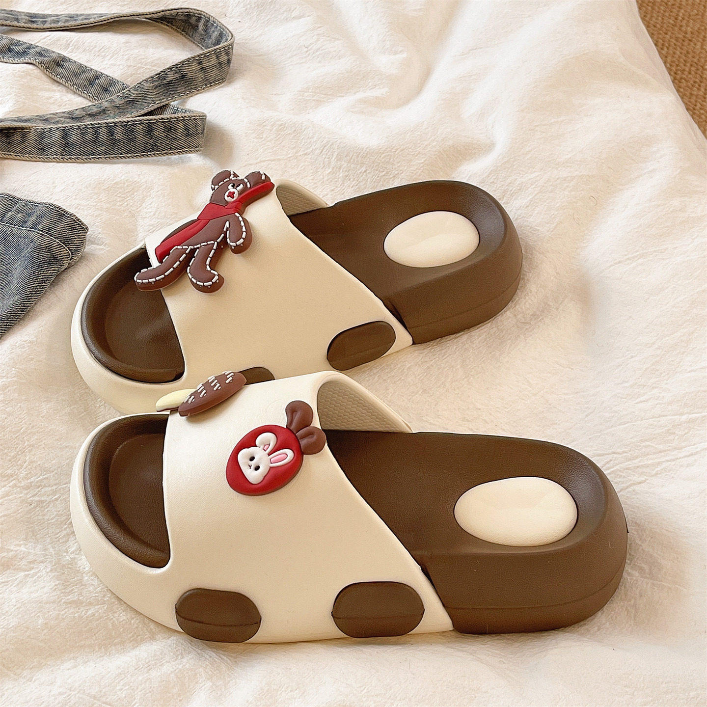 拖鞋女士夏季网红外穿可爱小熊兔子室内家用防滑踩屎感厚底凉拖鞋,女鞋,一字拖,淘宝优惠券,粉丝福利购,淘宝优惠卷