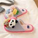 棉拖鞋女冬季2025新款可爱卡通室内居家保暖毛绒防滑厚底毛毛拖鞋