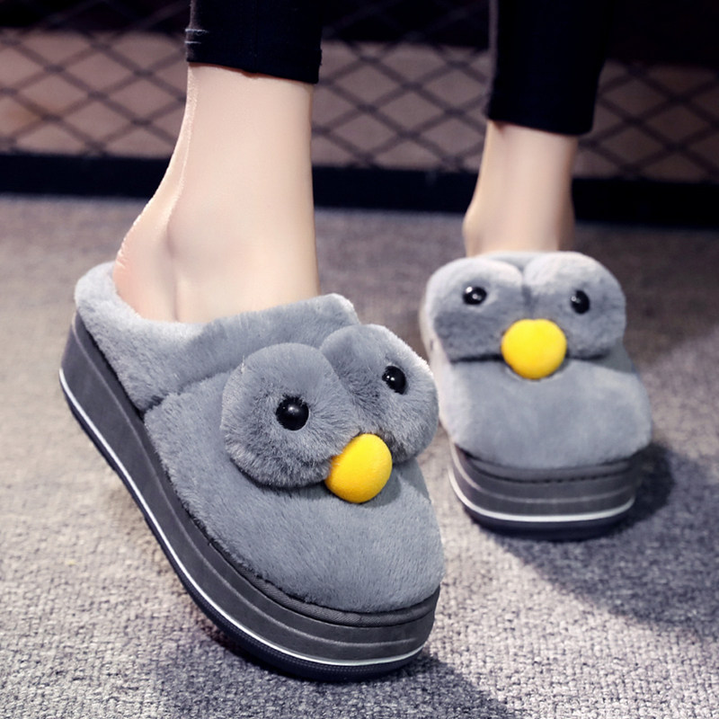 高跟棉拖鞋女秋冬可爱卡通室内居家用加绒保暖外穿厚底防滑月子鞋,女鞋,包头拖,淘宝优惠券,粉丝福利购,淘宝优惠卷