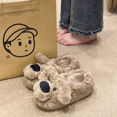 卡通新款毛绒包跟拖鞋