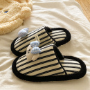 毛毛拖鞋女士冬季新款蝴蝶结爱心小狗加绒保暖学生宿舍包头棉拖鞋