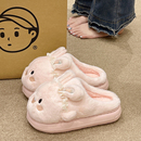 可爱兔子棉拖鞋女2025年冬季新款室内居家少女心月子毛绒保暖拖鞋