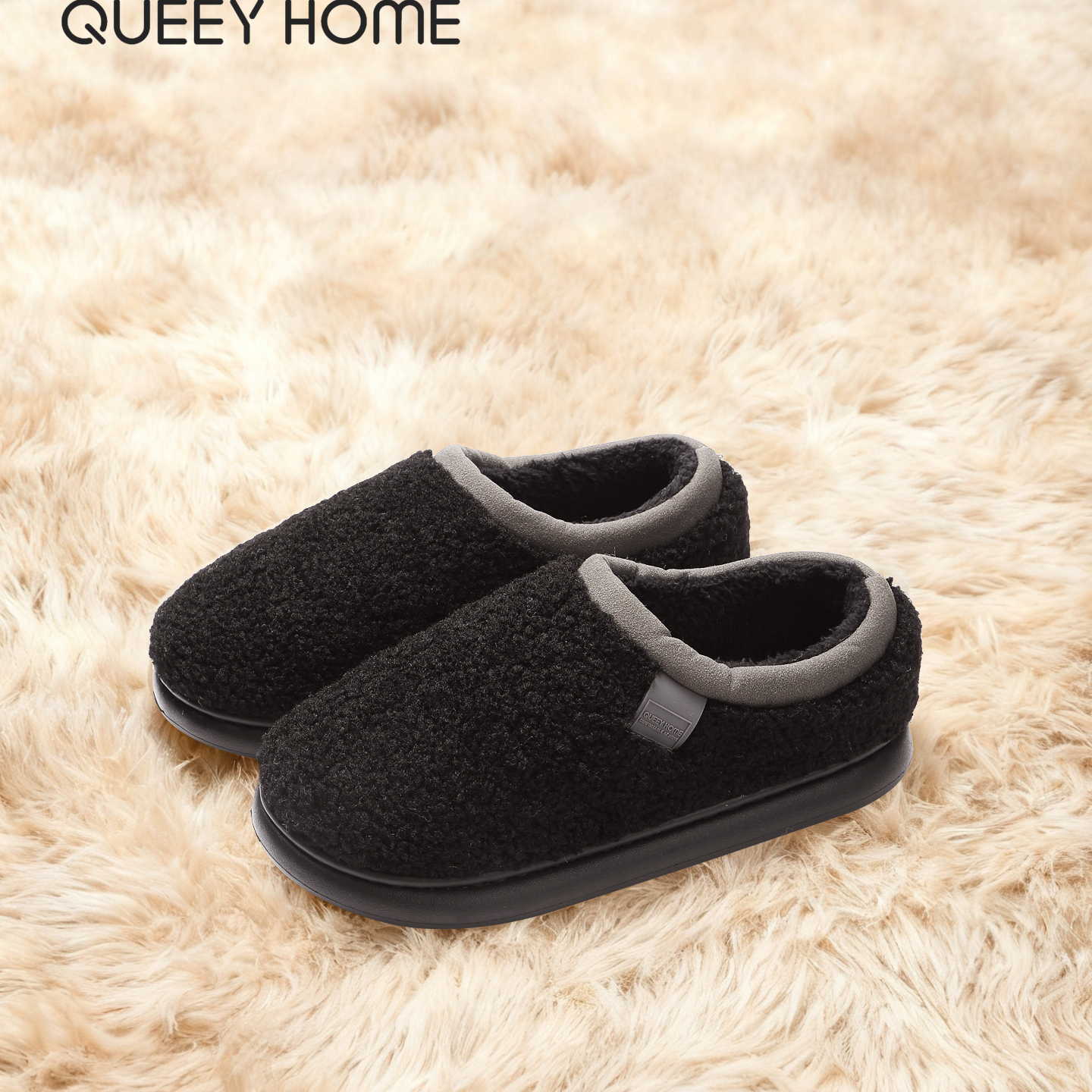 踩屎感棉拖鞋男2025冬季新款厚底防滑室内毛绒保暖包跟棉鞋外穿女