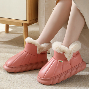 冬季新款高帮棉拖鞋女包跟防水室内家居外穿厚底保暖防滑月子棉鞋