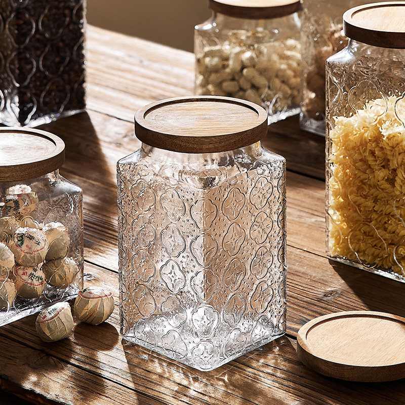 复古海棠花玻璃密封罐食品级储物罐子零食收纳罐茶叶储存罐,厨房/烹饪用具,密封罐,淘宝优惠券,粉丝福利购,淘宝优惠卷