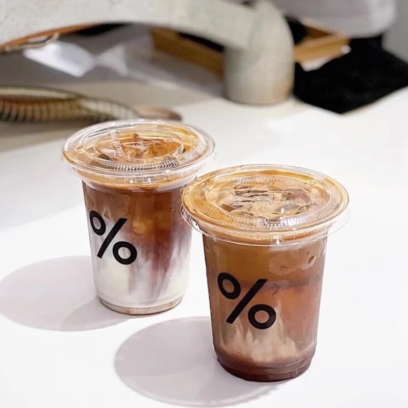 新疆包邮一次性咖啡杯带盖透明塑料pet冷饮美式奶茶杯子打包杯定
