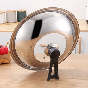 锅盖家用帽透明钢化玻璃蒸锅炒菜锅盖28-40cm不锈钢汤锅盖子把手