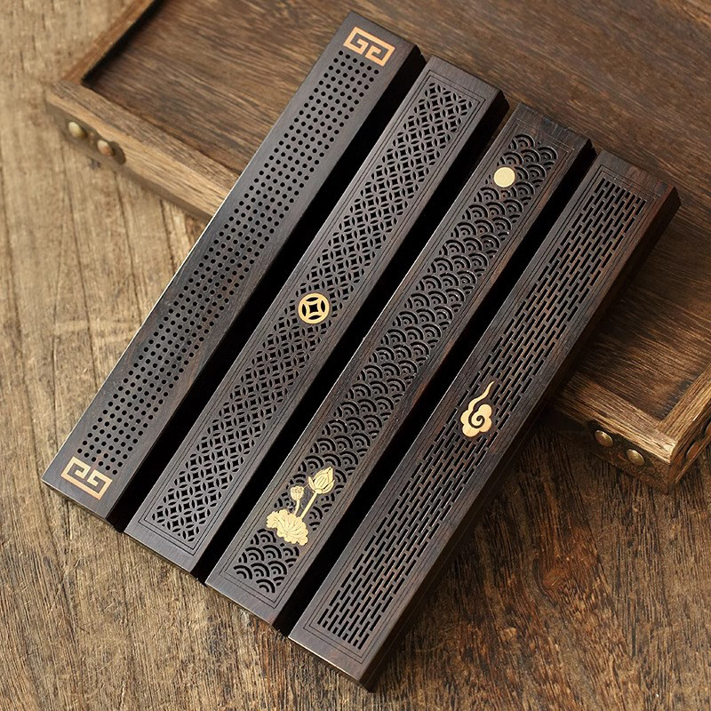 黑檀木卧香盒香炉家用室内香薰木质檀香炉沉香线香紫光檀香盒焚香,家居饰品,香薰炉,淘宝优惠券,粉丝福利购,淘宝优惠卷