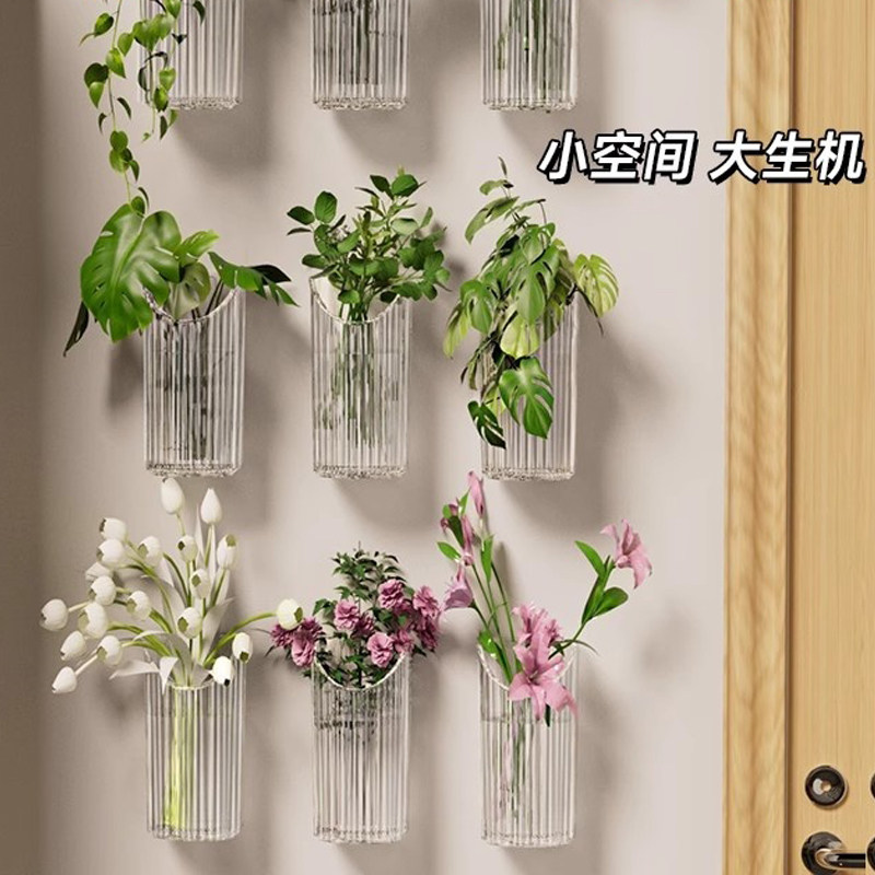 水培绿植花盆上墙吊兰绿萝植物置物架免打孔客厅家居装饰壁挂花瓶,收纳整理,壁式收纳盒,淘宝优惠券,粉丝福利购,淘宝优惠卷