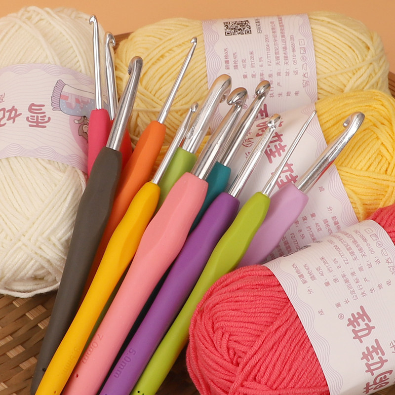 彩色软柄钩针手工diy编织工具粗针毛衣针毛线玩偶初学者勾针套装,居家布艺,针,淘宝优惠券,粉丝福利购,淘宝优惠卷