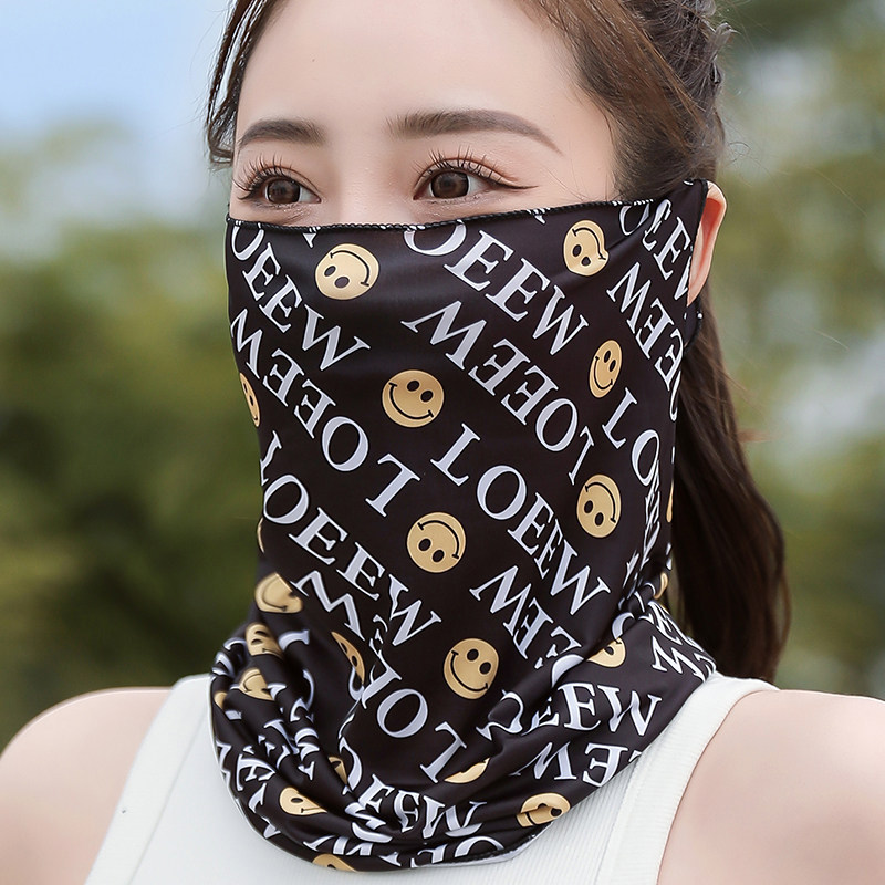 防晒面罩骑行女男士魔术头巾围脖套子冰丝面纱钓鱼自行车户外面巾