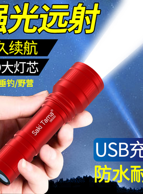 LED强光手电筒超亮远射可充电多功能迷你学生宿舍家用户外照明灯
