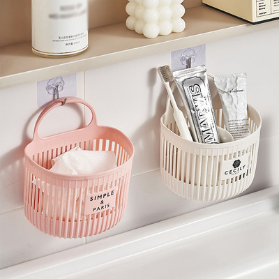 新疆包邮厨房葱姜蒜收纳筐小挂篮置物架浴室吊篮化妆室床边壁挂式