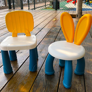 板凳儿童椅积木桌子幼儿园靠背椅宝宝餐椅塑料家用小凳子防滑 加厚