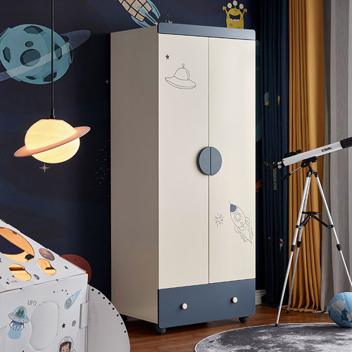 林氏现代简约儿童衣柜组装木业