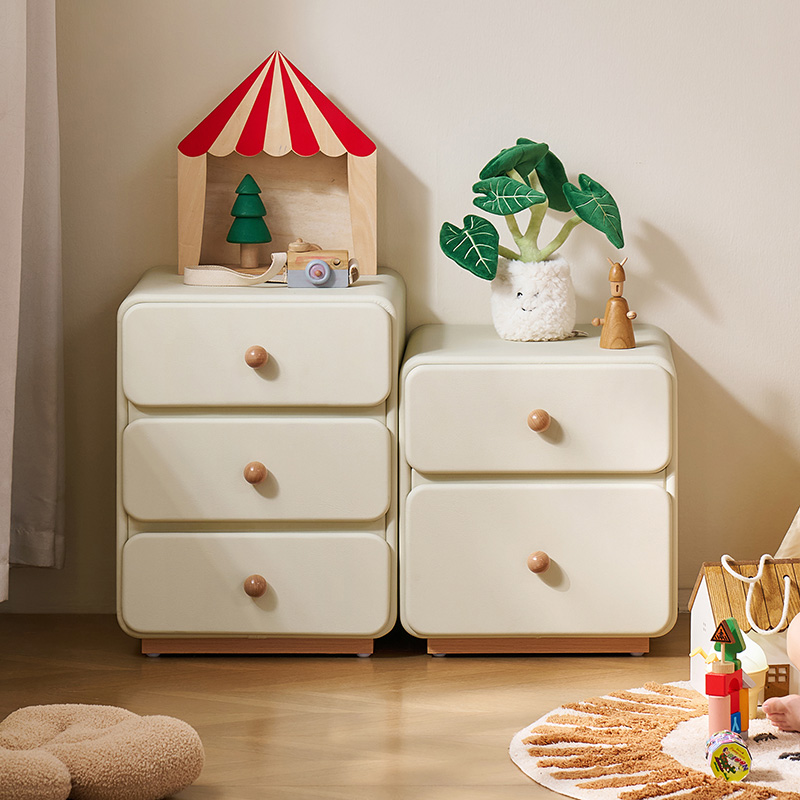 林氏奶油风床头柜儿童卧室储物柜