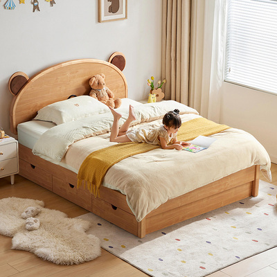 林氏家居儿童床带抽屉储物高箱床