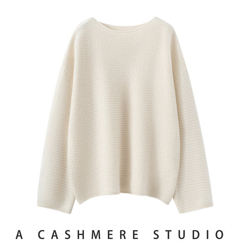 山羊绒针织衫女圆领气质罩衫毛衣