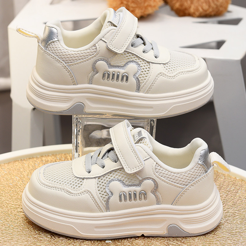 儿童板鞋女童休闲鞋男童童鞋2026春夏新款软底鞋子网面透气小白鞋