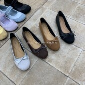 BEILIXUAN法式 通勤鞋 优雅蝴蝶结浅口单鞋 女平底圆头芭蕾舞鞋