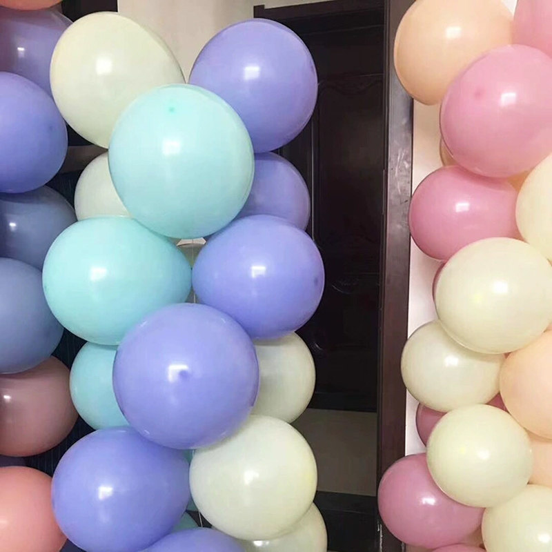 马卡龙混色气球飘空派对结婚生日气球