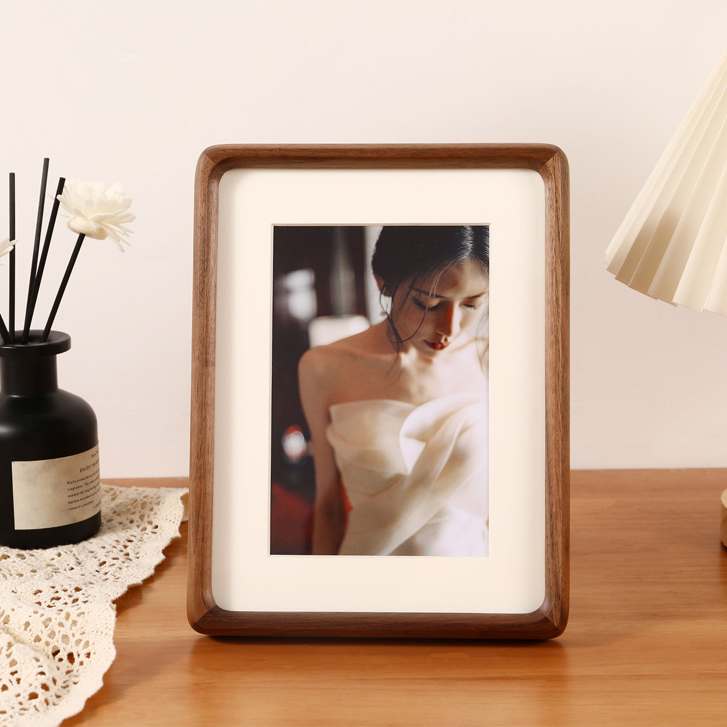 黑胡桃实木相框摆台洗照片做成打印6寸8木质7高级感a4空框定制diy