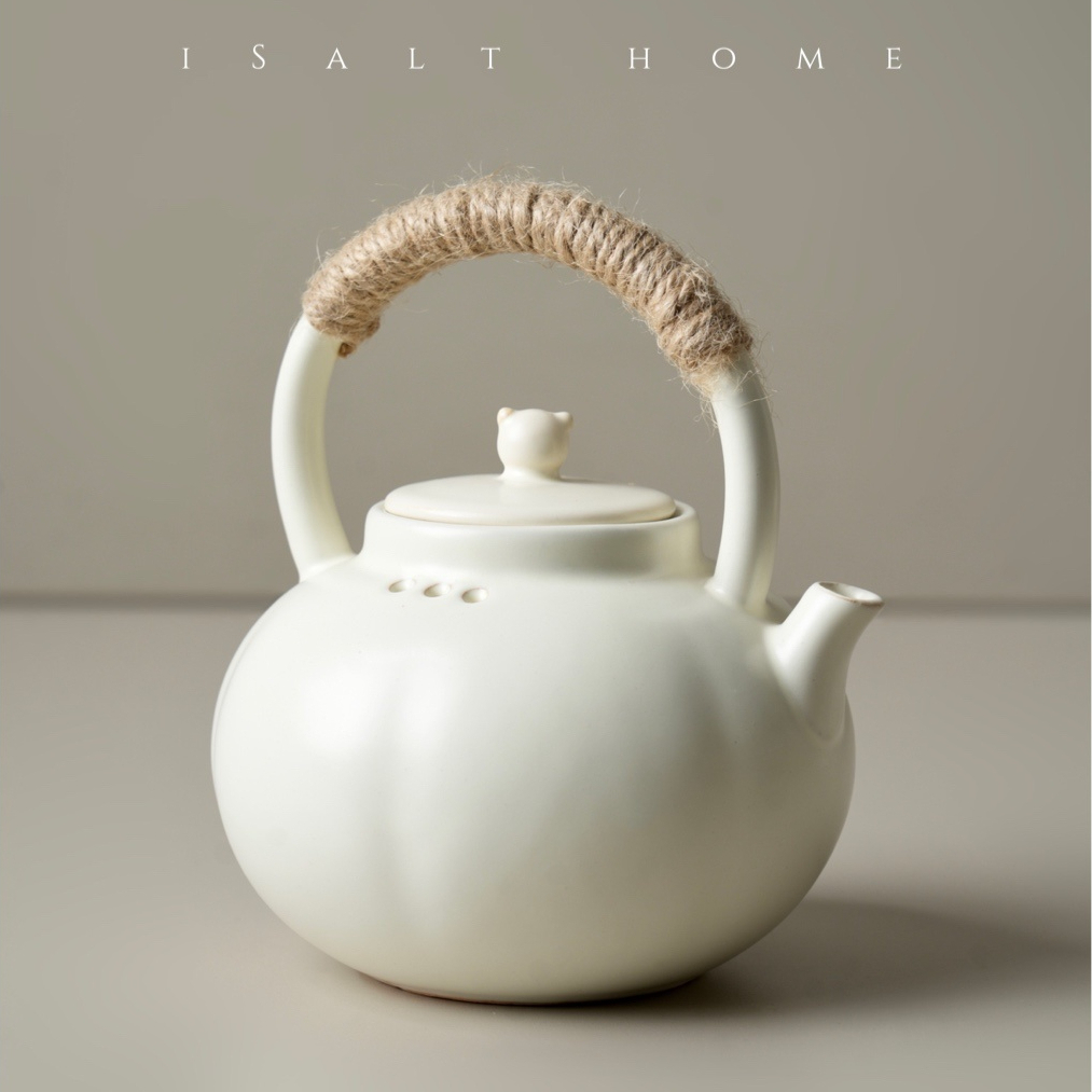 围炉煮茶可明火纯白提梁壶煮茶器养生壶煮茶烧水壶新中式