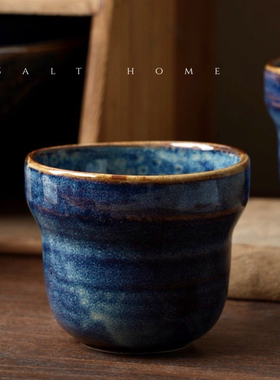 DXC拉斯星际蓝手握杯创意手作窑变咖啡杯拉花杯茶杯水杯复古个性