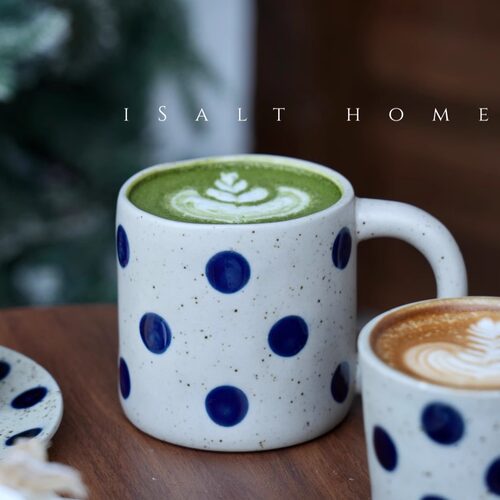 手作波点马克杯大容量情侣杯子