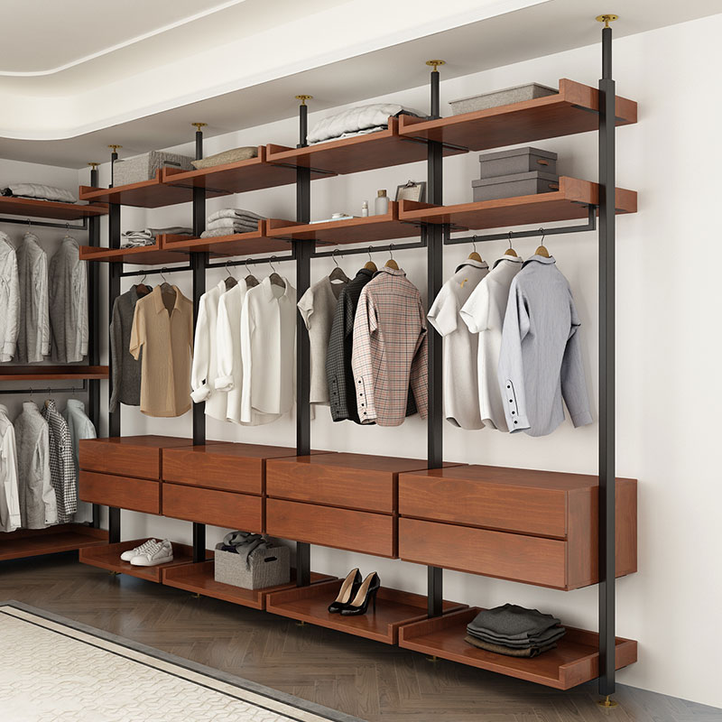 芬木调节松木简约实木衣柜包安装