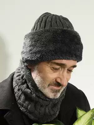 Middle-aged and elderly hats male Winter thickened old old man knitted wool hat Dad grandfather autumn and winter ear protection warm