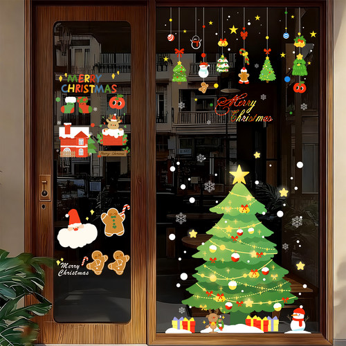 圣诞节装饰品静电贴圣诞老人