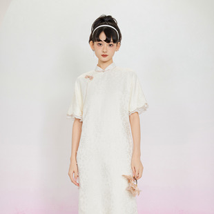 槿爷桃染2024春夏新款 改良旗袍连衣裙女 平时可穿高级设计感法式