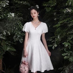 V领收腰甜美少女感改良版 槿爷藏心2024年夏装 时尚 新款 连衣裙 法式