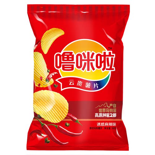 噜咪啦云贵特产薯片原切鲜切香脆马铃薯片 30g*1袋麻辣经典薯片
