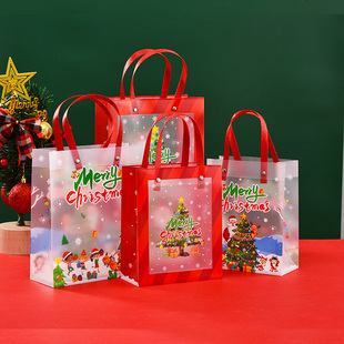透明礼品袋圣诞节礼物包装袋大号平安夜卡通伴手礼袋子糖果礼盒袋