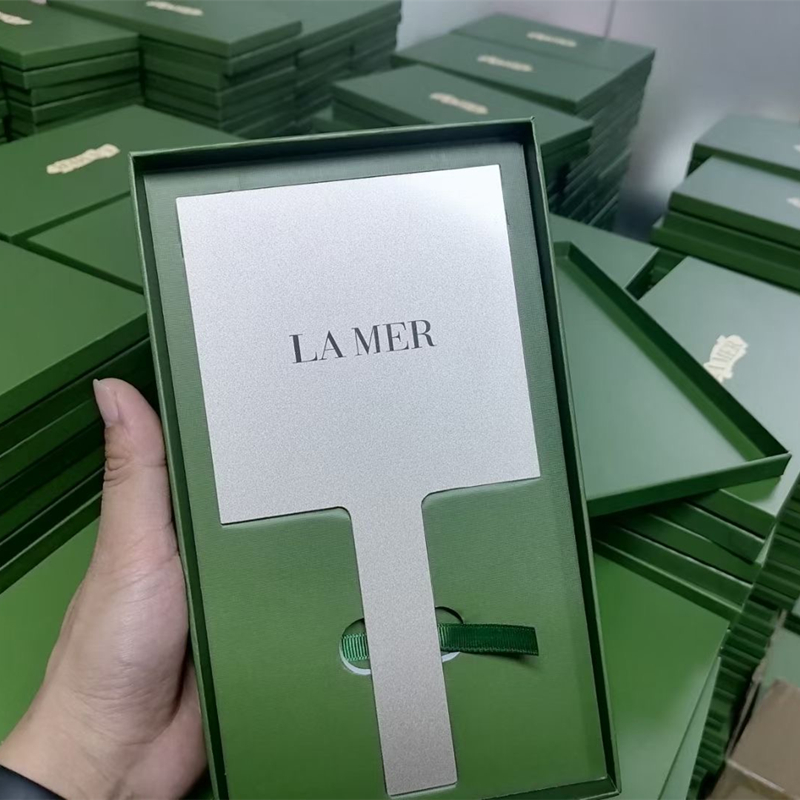Lamer化妆镜大牌伴手礼手柄随身镜长方形手持梳妆镜便携补妆镜子