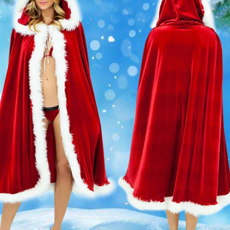 圣诞节披风派对红色金丝绒斗篷扮演cospla成人儿童服装舞台演出服